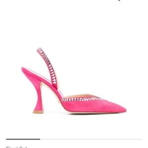 Stuart Weitzman gemcut Pink Crystal-Trim Slingback Pumps